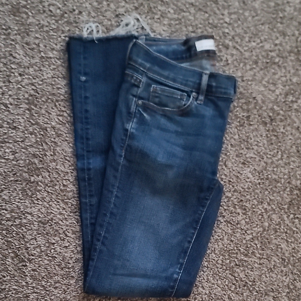 LOFT Blue Skinny Jeans with Gradient Fading